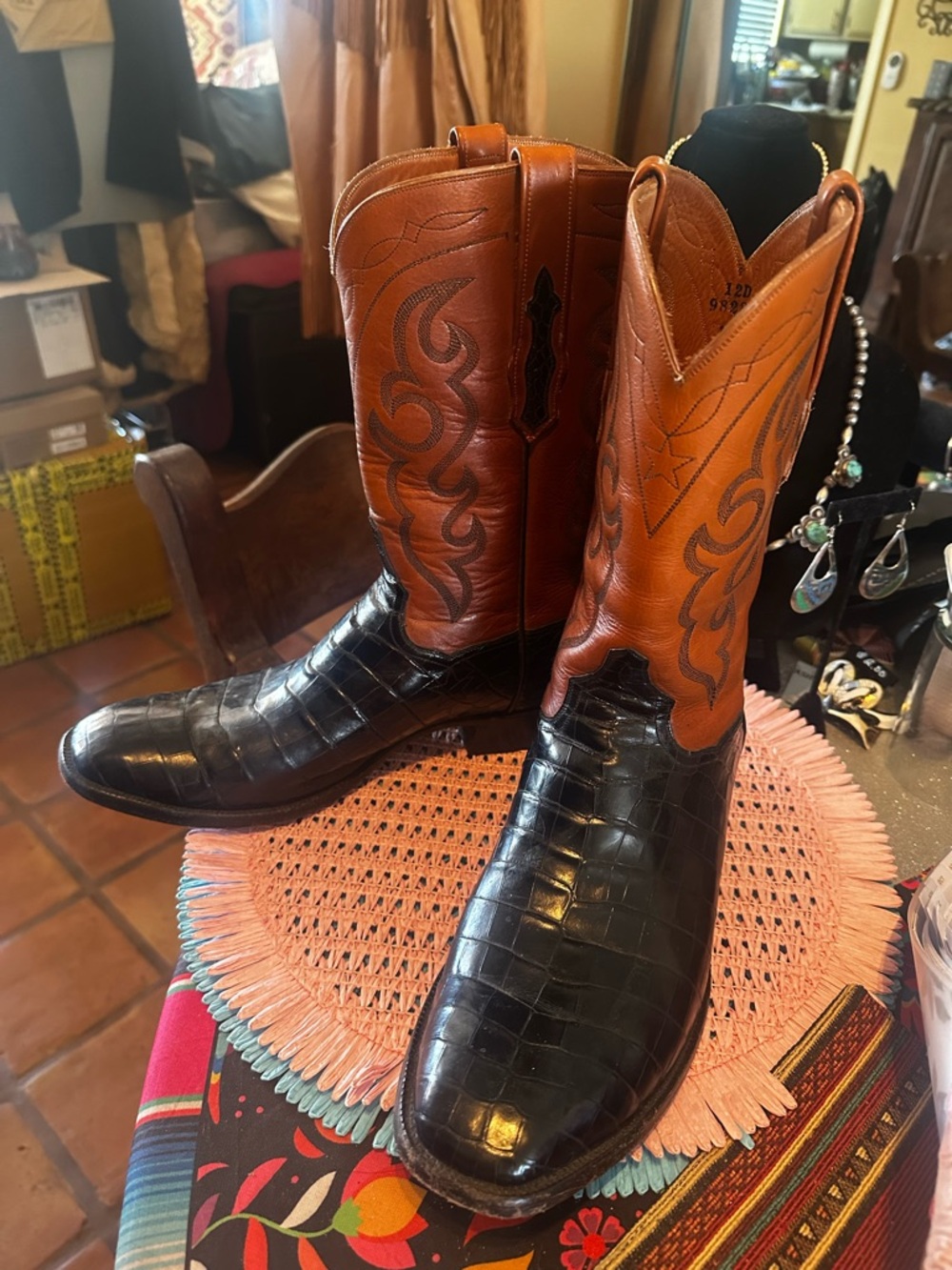 Very Nice J.B. Hill Caiman Western Boots